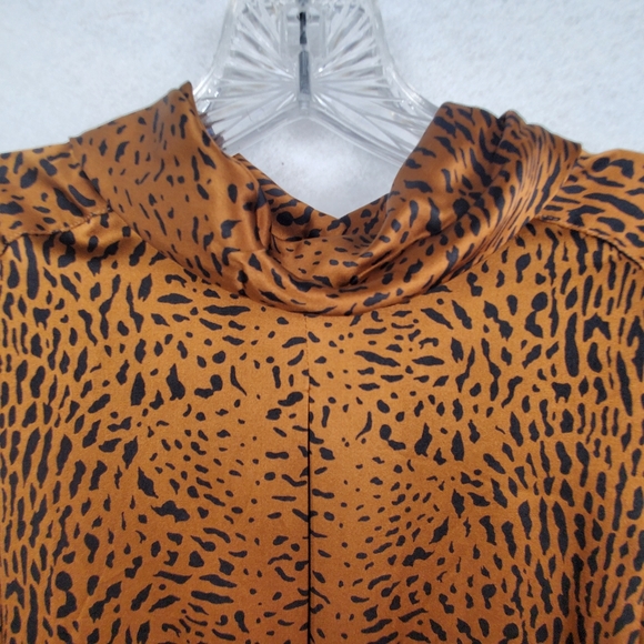 JARROD'S Silk Blouse Animal Print Sz 6 Vintage Long Sleeve - Picture 3 of 5